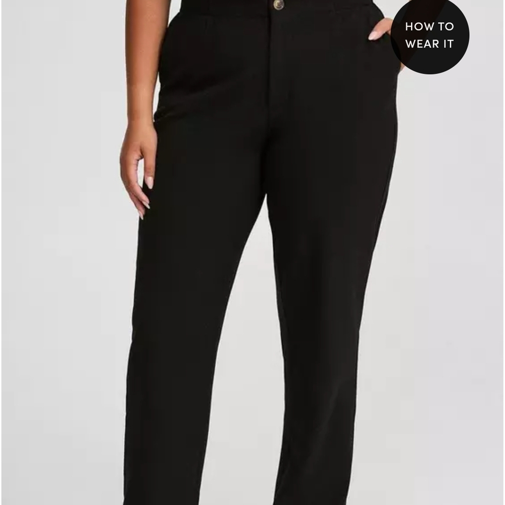 Black Straight Leg High-Waisted Pants